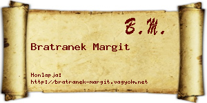 Bratranek Margit névjegykártya